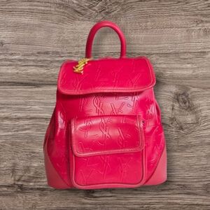 Yves Saint Laurent Vintage Red Leather Backpack